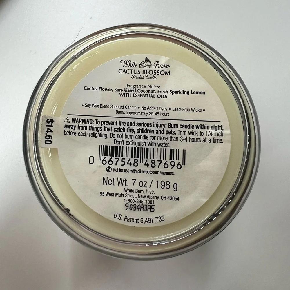 White Barn Candle Company Cactus Blossom 7oz Candle - Picture 3 of 3